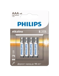 Батарейки Philips LR03A4B/51 ААА алкалиновые 1,5v 4 шт. LR03-4BL Entry 4/48/144/27648 . Грузить кратно 4.