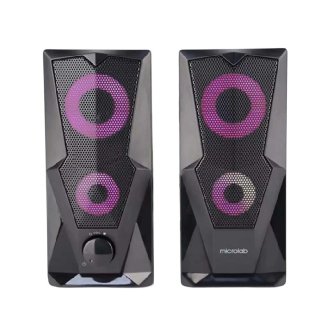 Microlab B27 {5 Вт х2, Гармонические искажения: 0,5% 1 Вт 1 кГц , Частотная характеристика: 160 Гц - 20 кГц, Отношение сигнал/шум: 65 дБ}