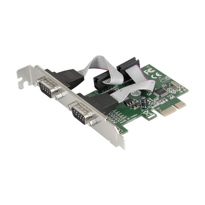 Контроллер ExeGate EXE-307 PCI-E x1 v1.1, 2*COM port, WinChipHead Chipset WCH382L EX283706RUS