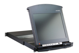 KVM консоль ATEN 17" 1-Local/Remote Share Access 16-Port Multi-Interface Cat 5 Dual Rail LCD KVM over IP switch KL1516AIM-AXA-RG