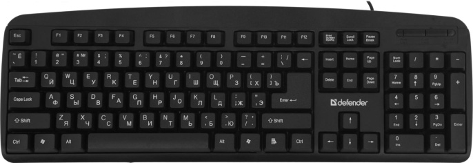 Клавиатура Defender Office HB-910, проводная, USB, мембранная, черный [45910]