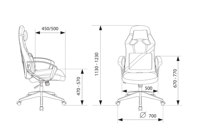 Кресло игровое Zombie 300 черный экокожа крестов. пластик пластик черный