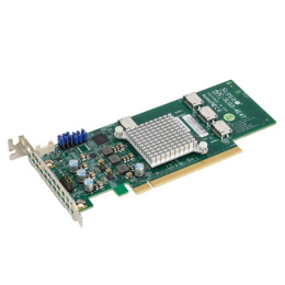 Контроллер SuperMicro AOC-SLG3-4E4T-O Quad port OCuLink retimer NVMe SSD add-on card for PCIe Gen3 x16 slot 252220 {10}