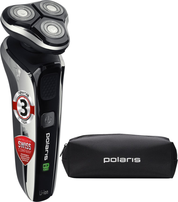 Электробритва Polaris Pro 5 blades+ PMR 0307RC wet&dry,  черный и хром