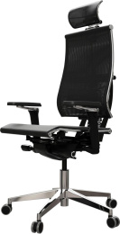 Кресло руководителя МЕТТА Yoga 4DF B2-5D - YM93, сетка, до 150кг, синхромеханизм, регулируемые 5D подлокотники,  черный/черный