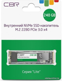 CBR SSD-240GB-M.2-LT22, Внутренний SSD-накопитель, серия "Lite", 240 GB, M.2 2280, PCIe 3.0 x4, NVMe 1.3, SM2263XT, 3D TLC NAND, R/W speed up to 2000/1300 MB/s, TBW TB 120