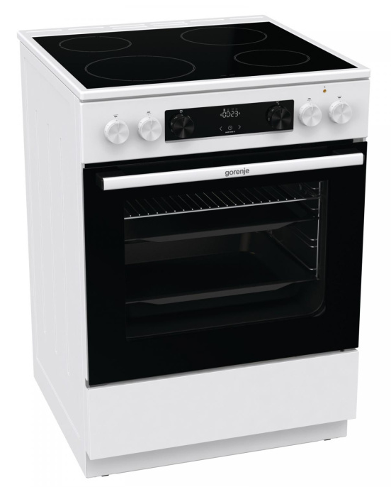 Электрическая плита Gorenje GEC6C40WD,  стеклокерамика,  без крышки,  белый