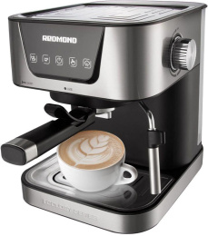 REDMOND Кофеварка рожковая Редмонд RCM-M1513 1050Вт серебристый/черный