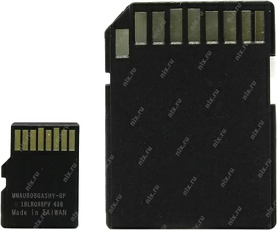 Карта памяти Qumo QM8GMICSDHC10 microSDHC 8Gb Class10 + microSD-- SD Adapter