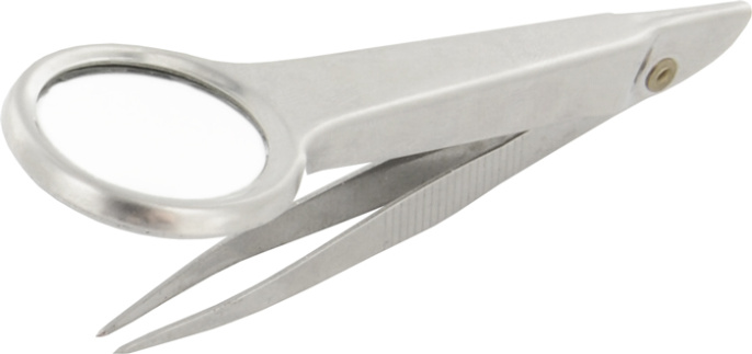 Лупа-пинцет 5x, металл 32-25