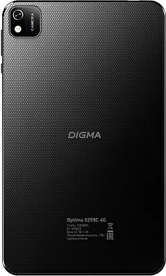 Планшет Digma Optima 8259C 4G T310 (1.8) 4C RAM2Gb ROM32Gb 8" IPS 1280x800 3G 4G Android 12 черный 2Mpix 2Mpix BT GPS WiFi Touch microSD 128Gb 4000mAh