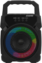 Колонка портативная Digma D-PS1500, 10Вт, черный Функция TWS [sp1500b]