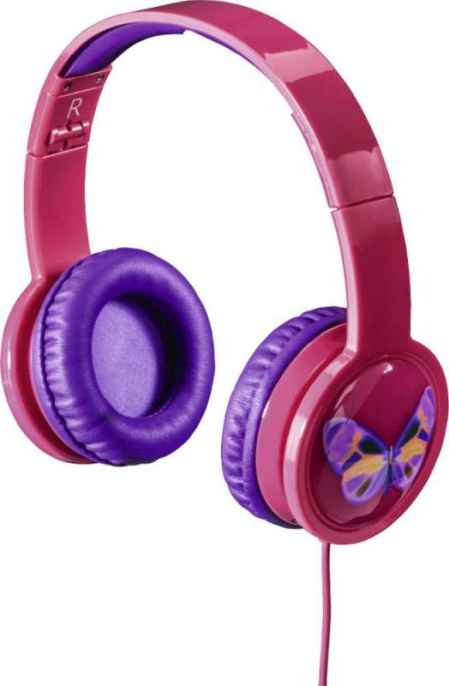 Наушники мониторные Hama Blink`n Kids 1.2м розовый проводные оголовье 00135664