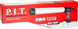Пистолет для герметика P.I.T. PEC20H-300A/1 аккумуляторный, 20В, 4ск, 3000Н, 300 мл, 600 мл, LED, антикапля