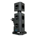 Сетевой фильтр QUMO Power Block System PD1+2 12SP5U P-0003, 13 розеток, 2500 Вт, 10A, кабель 2м 3*1 мм чистая медь, пожаробезопасный пластик, евровилка, 2 USB порта 2,4A + USB-C 30W 42089