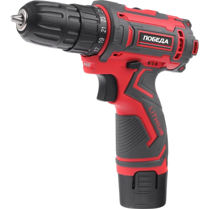 Аккумуляторная дрель-шуруповерт ПОБЕДА ДА-12П/2 Ли 180201637