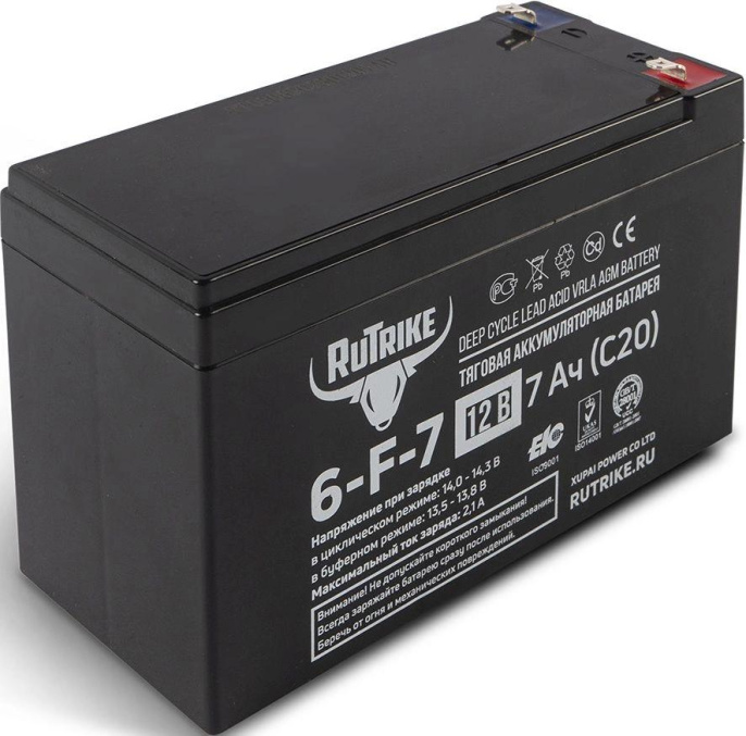 Аккумуляторная батарея RUTRIKE 6-F-7 для ИБП,  12В,  7Ач [23935]