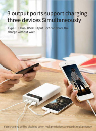 Мобильный аккумулятор Romoss Sense 8P+ 30000mAh QC3.0 18W 3A 2xUSB-A/USB-C белый