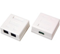 REXANT 06-0105-C Розетка сетевая LAN, на стену, 2 гнездо 8Р8С RJ-45 , CAT 5е