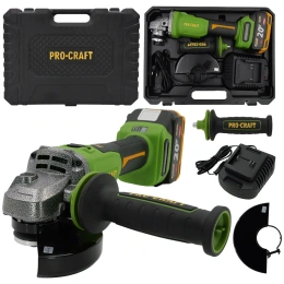 Углошлифовальная машина PROCRAFT аккумуляторная 20В 125мм 3500/6000/8000 об/мин (АКБ 4АЧ+ЗУ) PWA220