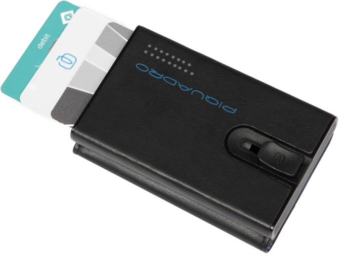 Чехол для кредитных карт Piquadro Urban PP5585UB00R/NGR, кожа натуральная, черный  / серый