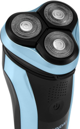 Бритва роторная Hyundai H-SH8088 реж.эл.:3 питан.:аккум. голубой/черный