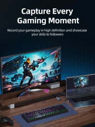 Адаптер видеозахвата CABLETIME CB65G (CT-ACHC3-AG) USB 3.0 A+C на HDMI  4K/60Hz