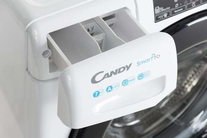 Стиральная машина узкая Candy Smart Pro CSO4 107TB1/2-07, с фронтальной загрузкой, 7кг, 1000об/мин, с паром