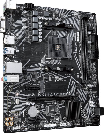 Материнская плата Gigabyte A520M S2HP Soc-AM4 AMD A520 2xDDR4 mATX AC`97 8ch 7.1 GbLAN RAID+VGA+HDMI+DP
