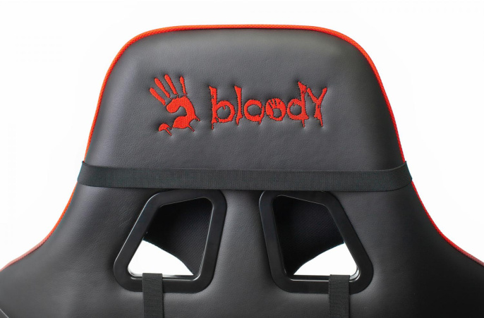 Кресло игровое A4Tech Bloody GC-400 черный/красный с подголов. крестов. пластик черный