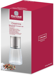 Мельница для перца/соли Rondell Cayenna RD-1801 стальной упак.:подарочная коробка