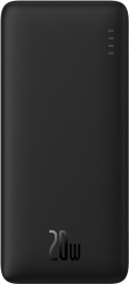 Портативное зарядное устройство Baseus Airpow PPQD090001 Fast Charge Power Bank 10000mAh 20W Black With Cable USB to Type-C 30cm ультратонкий, компактный, быстрая зарядка, двойной вход и выход