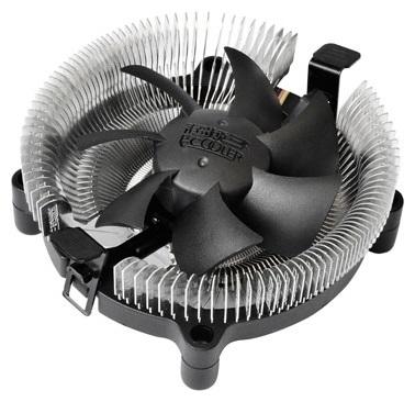 PCCooler E80 Кулер E80 S775/115X/AM2/2+/AM3/3+/AM4/FM1/FM2/754/939/940 { TDP 65W, вент-р 75мм, 2200RPM, 22dBa} Retail Color Box