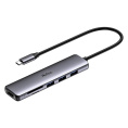 NETAC USB HUB Переходник Netac WF14 WF14GYCN USB Type-A 3.0 x 3, HDMI 4K@30Hz, SDXC, microSDXC, Серебристый