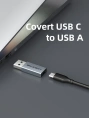 Адаптер CABLETIME CP77G (CT-C160-PU33-CFAM(OTG)-AS) USB3.0 A Male to USB-C Female OTG. Алюминий