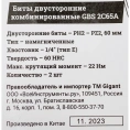 Биты двусторонние комбинированные 2 шт, PH2-PZ2, 60 мм, S2 Gigant GBS 2C65A
