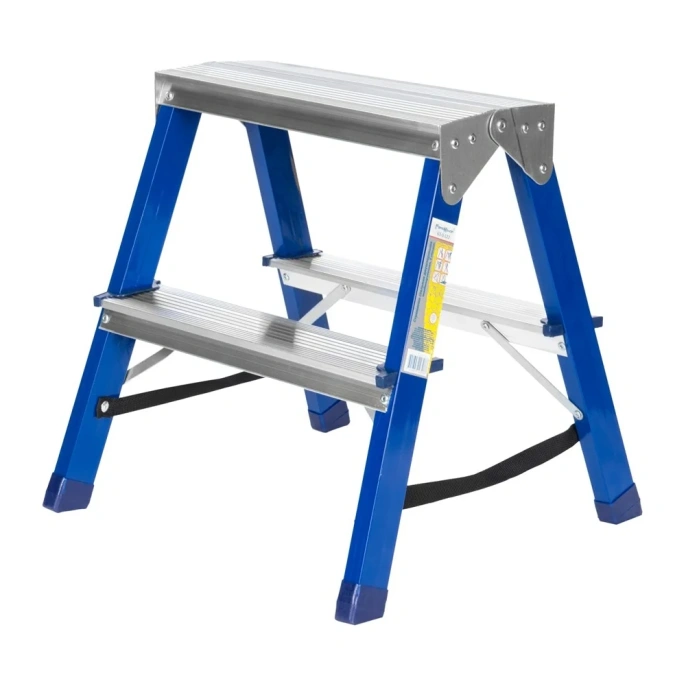 Двусторонняя стальная стремянка РемоКолор 2 ступени 63-0-122