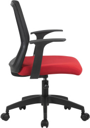 Кресло Cactus CS-MC222-BKRD, сетка/ткань, до 100кг, фиксированные подлокотники,  темно-красный