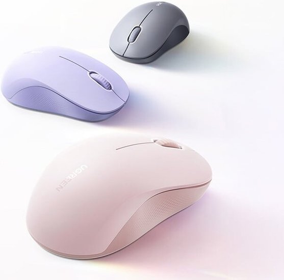 Мышка компьютерная беспроводная UGREEN M331 65625 Multi-mode Wireless Mouse BT&GHz. Цвет: розовый