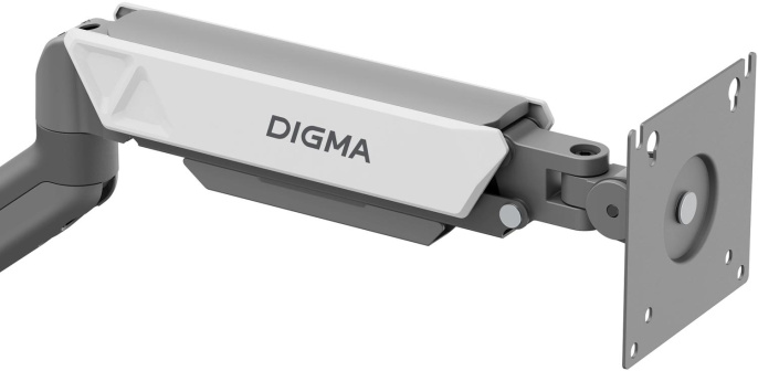 Кронштейн для мониторов ЖК Digma D-MM101, до 32", до 9кг, крепление к столешнице, поворот и наклон, серый