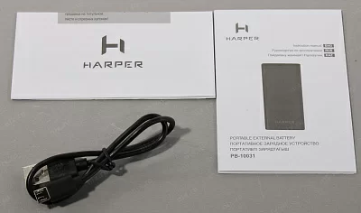 Внешний аккумулятор HARPER PB-10031 Black (2xUSB 2.1A 10000mAh Li-Pol)