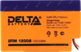 Аккумуляторная батарея 12V/0.8Ah Delta DTM 12008 96/25/62 62 , 0.4кг, 6лет, AMP 4614010050002