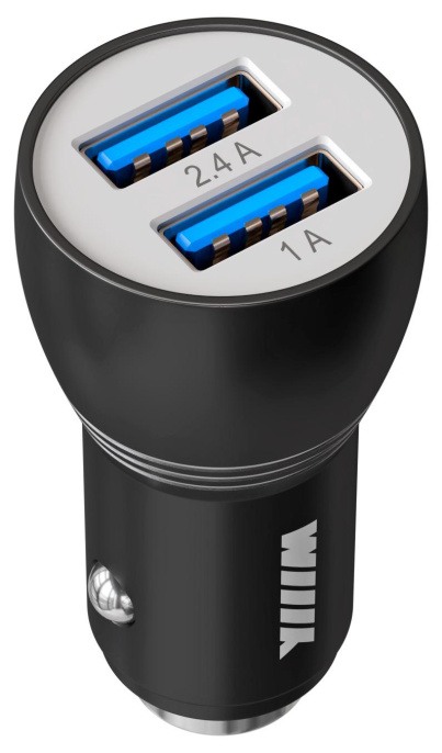 Автомобильное зар./устр. Wiiix UCC-2-17B 12W 2.4A+1A 2xUSB универсальное черный