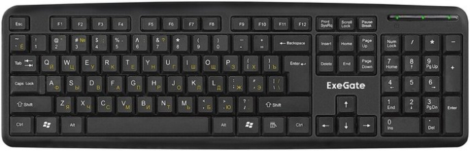 Клавиатура ExeGate Professional Standard LY-331L2 (USB, полноразмерная, влагозащищенная, 104кл., Enter большой, длина кабеля 2,2м, черная, Color Box) EX279938RUS