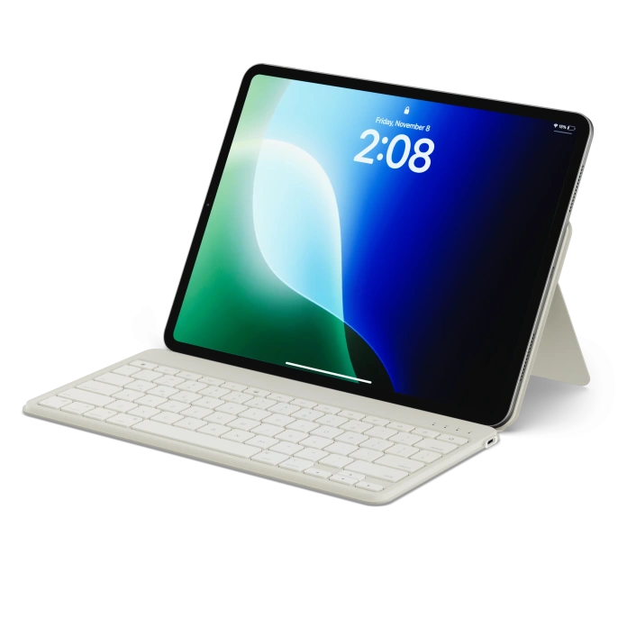 Клавиатура беспроводная с подставкой Satechi OntheGo Bluetooth Keyboard With Stand. Цвет: песочный (ST-KOTGW-RU)