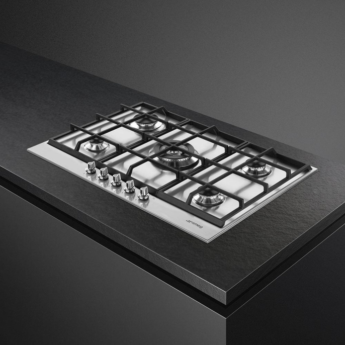 Встраиваемая газовая панель SMEG/ Газ, Linea,газовая варочная панель, 72,5 см,нержавеющая сталь