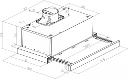 Вытяжка встраиваемая Meferi Power SLIDEBOX60WH белый управление: кнопочное 1 мотор