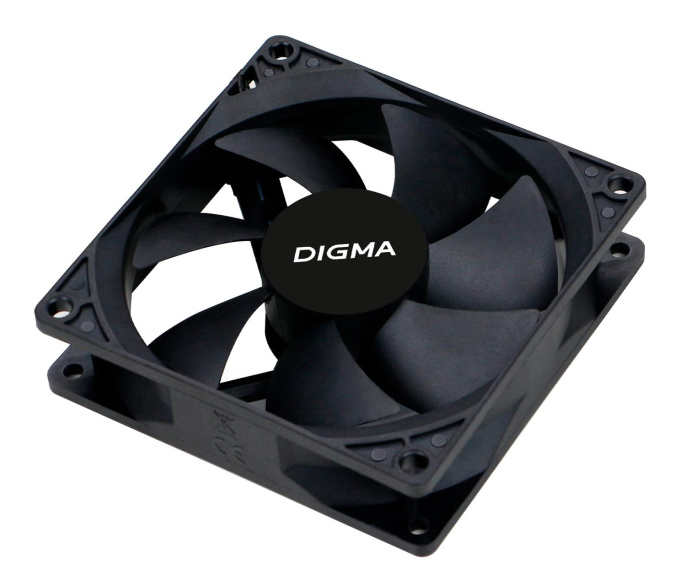 Вентилятор для корпуса Digma DFAN-90 90х90x25 черный 3-pin 4-pin Molex 23дБ Ret