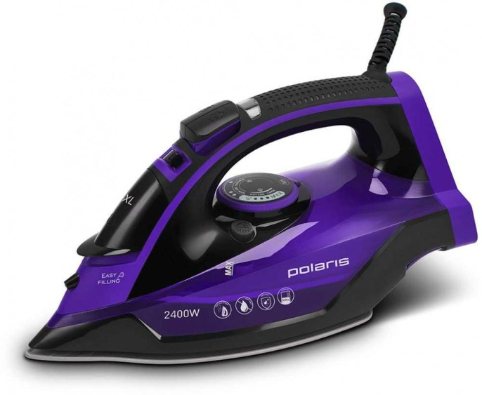 Утюг Polaris PIR 2415K 2400Вт черный/фиолетовый