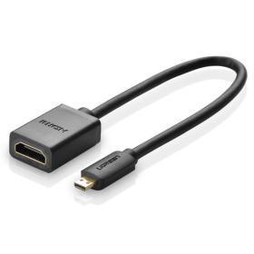 Кабель-адаптер UGREEN 20134 Micro HDMI Male to HDMI Female Adapter Cable. Длина 22 см. Цвет: черный (20134_)